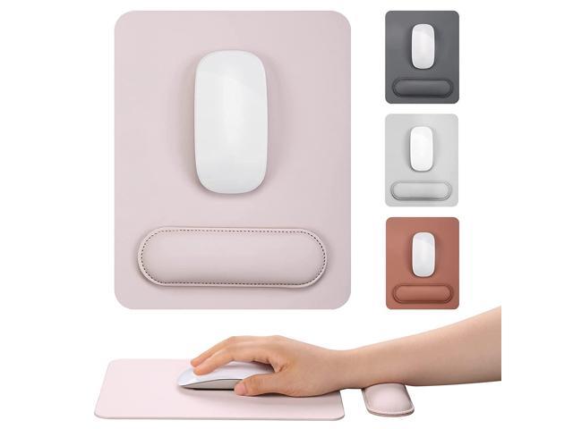 Mouse Pads Collection 2022 Vegan Leather Pink Mouse Pad With Wrist Support & Anti-Slip Base, Ergonomic Mouse Pad With Removable Magnetic Wrist.