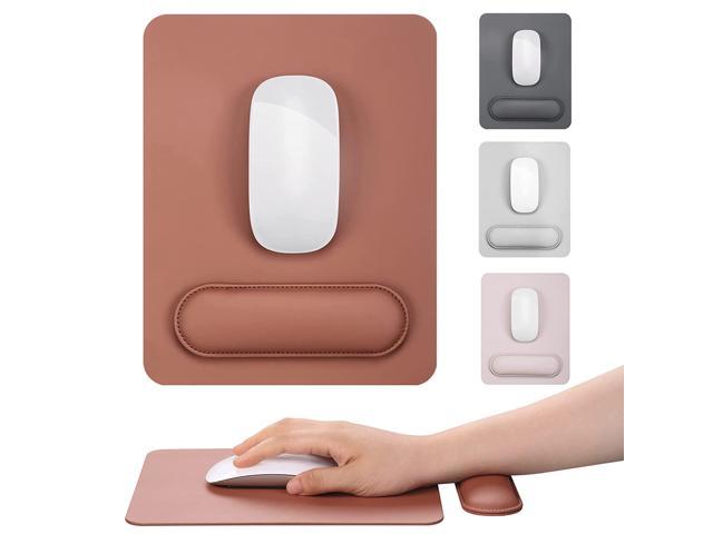 Mouse Pads Collection 2022 Vegan Leather Brown Mouse Pad With Wrist Support & Anti-Slip Base, Ergonomic Mouse Pad With Removable Magnetic Wrist.