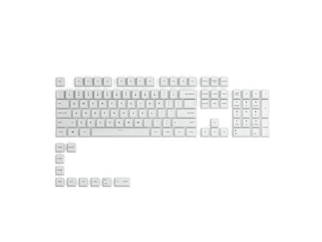 Gpbt Dye Sublimated Keycaps (Arctic White) - Thick Pbt 114 Keycap Set For Full Size, Tkl, Compact, 75% Mechanical Keyboards