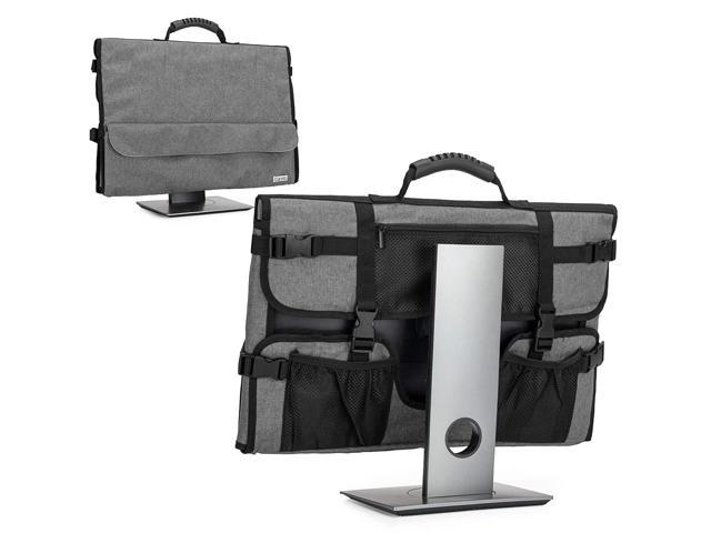 24 Inch Monitor Carrying Case, Universal 24' Computer Monitor Bag With Rubber Handle And Pockets, Gray (Patent Pending)