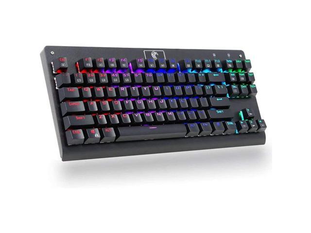 Mechanicaleagle Z-77 Multicolor 9-Mode Led Backlit 87 Keys Mechanical Gaming Keyboard With Blue Switches. (Black)