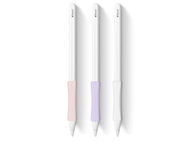 3 Pack Ipencil Grips Case Cover Silicone Sleeve Holder Compatible With Apple Pencil 2Nd Generation, Ipad Pro 11 12.9 Inch 2018(White, Pink, Purple)
