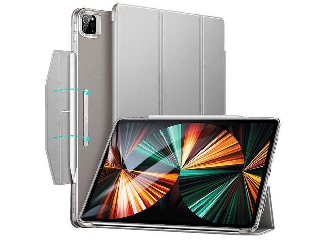 Trifold Case Compatible With Ipad Pro 12.9 5G 2021, Translucent Stand Case With Clasp, Auto Sleep And Wake, Pencil 2 Wireless Charging, Ascend.