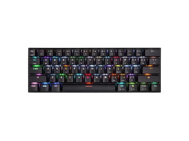 Bluetooth/Wired 60% Mechanical Keyboard- 61 Keys Multi Color Rgb Led Backlit Type-C Gaming/Office Keyboard For Pc/Mac Gamer (Red Switch, Black)