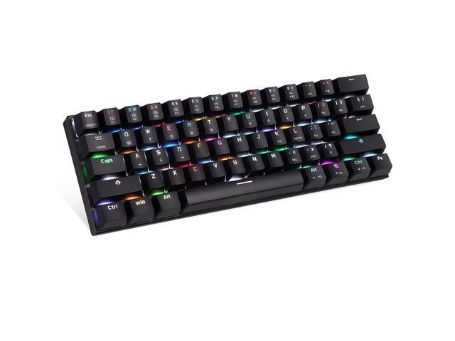 Bluetooth/Wired 60% Mechanical Keyboard- 61 Keys Multi Color Rgb Led Backlit Type-C Gaming/Office Keyboard For Pc/Mac Gamer (Blue Switch, Black)