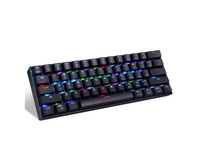 60% Mechanical Keyboard Portable 61 Keys Rgb Led Backlit Type-C Usb Wired Office/Gaming Keyboard For Mac, Android, Windows(Blue Switch)