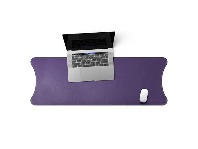 Pu Leather Desk Pad Protector, 115X40Cm Large Gaming Mouse Pad Waterproof Leather Desk Blotter Writing Pad For Office And Home (Purple)
