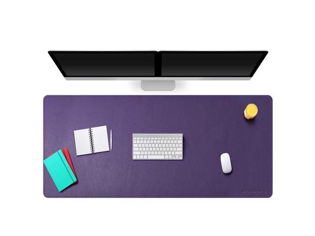 53.2'X23.6' Pu Leather Desk Pad/Executive Blotter/Desk Protective Mat Durable Thick Gaming Keyboard Mouse Pad For Home Or Office (135X60Cm, Purple)