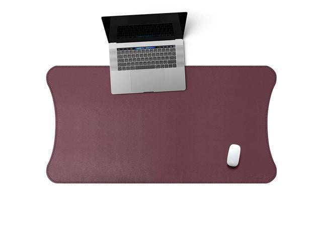 Pu Leather Desk Pad & Blotters, 115X60Cm Waterproof Office Writing Mat Gaming Mouse Pad, Burgundy