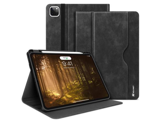 Holimet Ipad Pro 12.9 2022 Case 6Th/5Th/4Th/3Rd Generation With Pencil Holder Pocket Strap Folio Stand Cover Soft Tpu Back Shockproof, Auto.