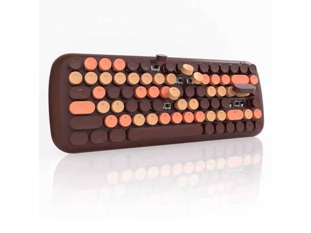 Gaming Keyboard Chocolate, Typewriter Keyboard With Brown Switch, Mini Retro Style Cute Keyboard, Colorful Mechanical Keyboard For Windows.