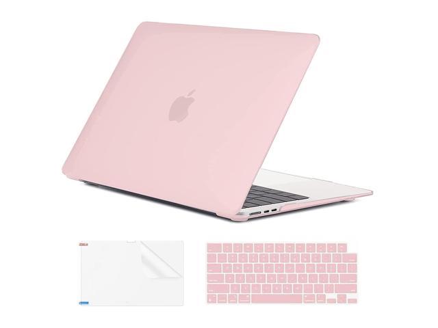 Compatible With New Macbook Air 13.6 Inch Case 2022 A2681 M2 Chip With Retina Display, Pink Plastic Hard Shell Case + Keyboard Skin Cover + Screen.