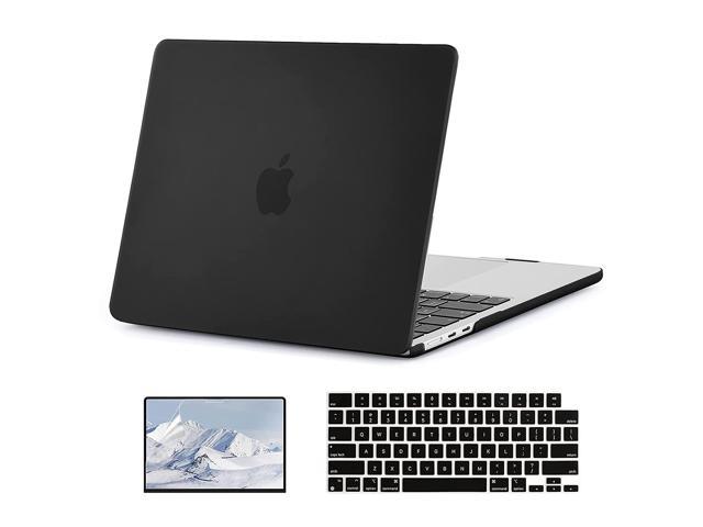 Compatible With New Macbook Air 13.6 Inch Case 2022 A2681 M2 Chip With Retina Display, Black Plastic Hard Shell Case + Keyboard Skin Cover + Screen.