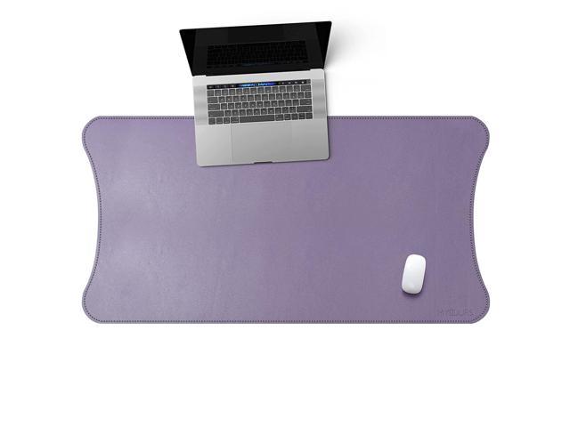Artificial Leather Desk Mat Protector - 115X60Cm Waterproof Desk Pad Gaming Mouse Pad For Office And Home - Light Purple