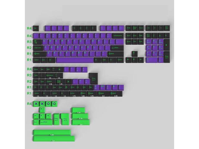 171 Keys Double Shot Keycaps Cherry Profile Mehcna01 Keycaps With 7U Spacebar Fit For 60% 65% 95% Cherry Mx Switches Mechanical Keyboard