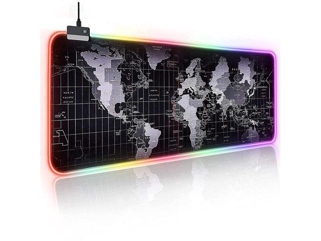 31.5'X 11.8' Large Rgb Gaming Mouse Pad, 14 Light Led Extended And Thickened Foldable Soft Luminous Mouse Pad With High Definition Map, Smooth.