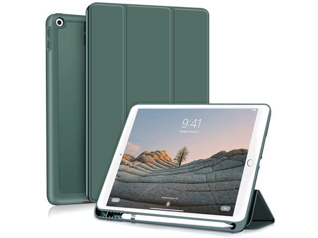 Ipad 9.7 Inch 2018 / 2017 Case With Pencil Holder, Auto Wake/Sleep, Slim Soft Tpu Silicone Smart Trifold Stand Protective Cover For Ipad 6Th.