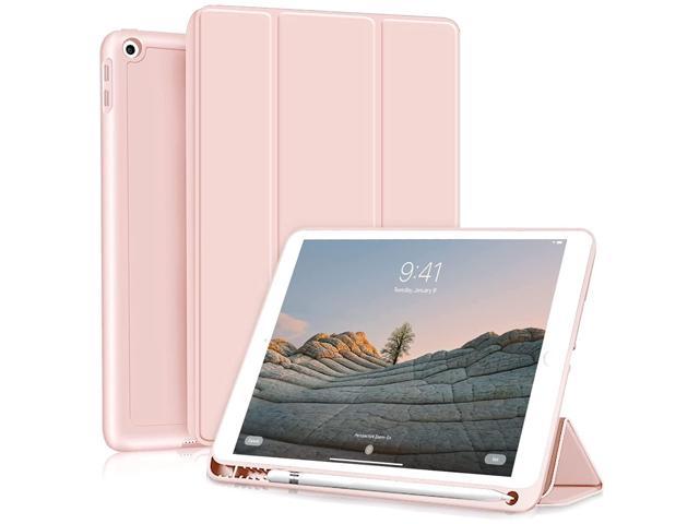 Ipad 6Th Generation Case / Ipad 5Th Generation Case With Pencil Holder, Lightweight Soft Tpu Back Cover Trifold Stand Auto Sleep/Wake, Protective.