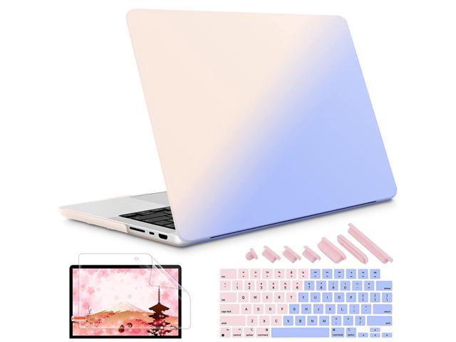 New 2021 Macbook Pro 14 Inch Case M1 Pro Max A2442, Hard Shell Case With Gradient Keyboard Cover & Screen Protector & Dust Plug For Apple Mac Pro.