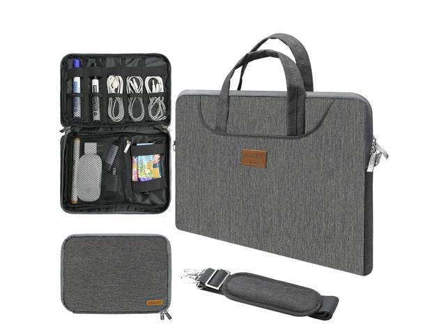 Laptop Shoulder Bag For Macbook Pro 14 15 15.6 Inch Sleeve Briefcase Cover For Dell Xps 15 Acer Asus Hp Chormebook And Small Travel Cable Organizer.