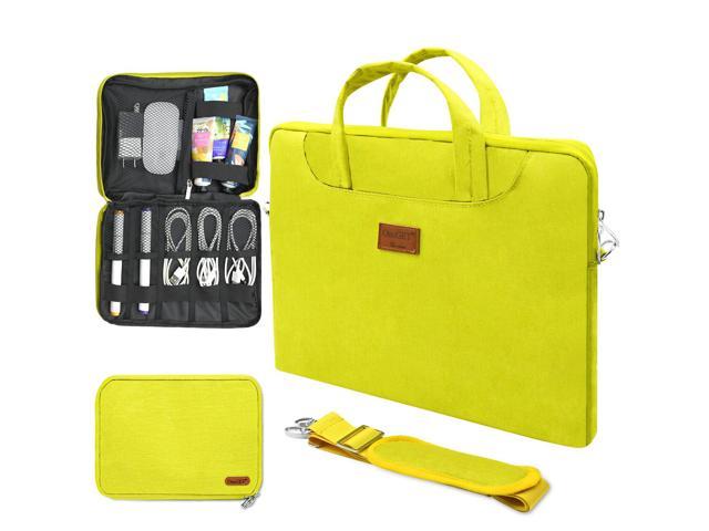 Laptop Shoulder Bag For Macbook Pro 14 15 15.6 Inch Sleeve Computer Briefcase Cover For Dell Xps 15 Acer Asus Hp Chormebook And Small Travel Cable.