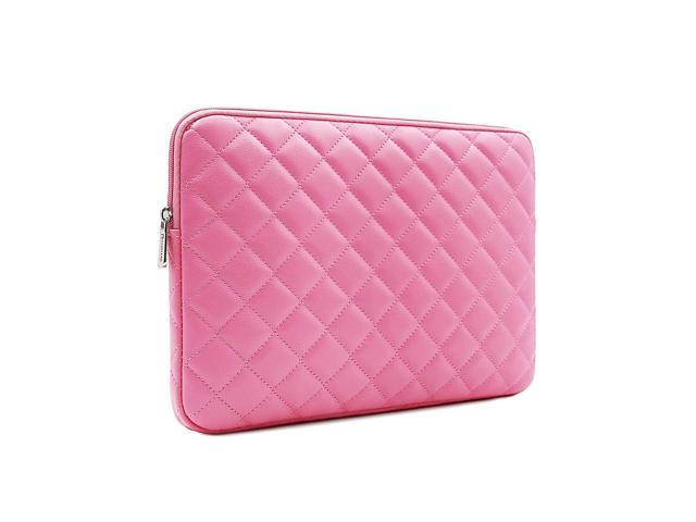 14 Inch Laptop Sleeve Diamond Pu Leather Case Protective Shockproof Water Resistant Zipper Cover Carrying Bag Compatible With 14' Notebook Computer.