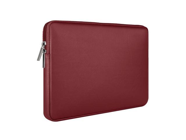 16 Inch Laptop Sleeve Soft Pu Leather Case Protective Water Resistant Zipper Padded Cover Carrying Computer Bag Compatible With 16' Macbook Pro.