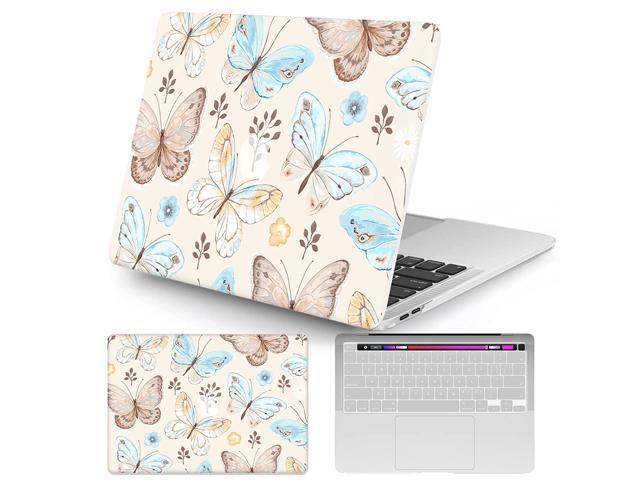 Compatible With Macbook Pro 13 Inch Case 2020 2019 2018 2017 2016 Release M1 A2338/A2289/A2251 Laptop Hard Shell Case & Keyboard Cover, Butterflies