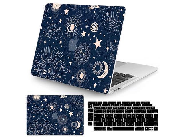 Compatible With Macbook Air 13 Inch Case 2020 2019 2018 Release A1932 A2179 M1 A2337 Touch Id, Plastic Hard Shell Case With Keyboard Cover, Moon & Star