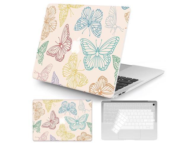 Compatible With Macbook Air 13 Inch Case 2020 2019 2018 Release A1932 A2179 M1 A2337 Touch Id, Plastic Hard Shell Case With Keyboard Cover, Butterflies