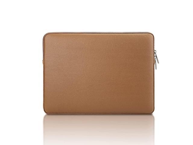 Laptop Sleeve Case Compatible With 15.6 Inch Chromebook Notebook Computer, Protective Waterproof Pu Leather Cover Slim Padded Carrying Bag For Men.