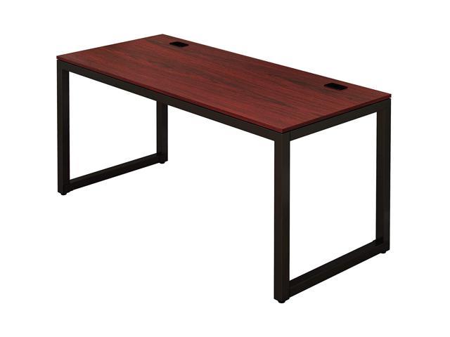 8Am Office Computer Desk Home Office Table, Black Frame w/Cherry Top, 55-Inch