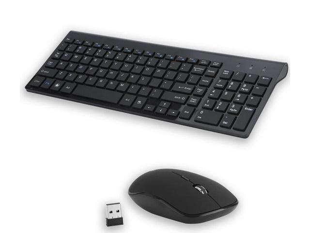 Wireless Keyboard And Mouse Combo Set 2.4G For Apple iMac And PC Full Size Slim