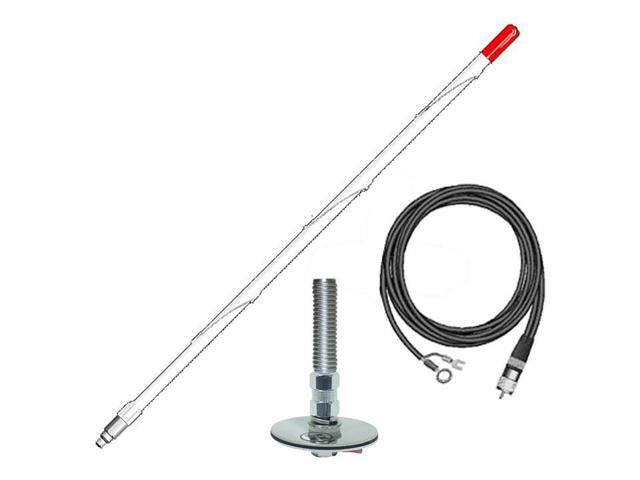 FIRESTIK FG2DDW Firestik 2' (61cm) Single Roof Mount NGP Kit Complete (White)