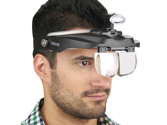 CARSON CP-60 Carson LED Lighted Head Visor Magnifier 1.5x2x2.5x3x