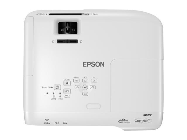 Epson PowerLite 118 XGA 3LCD Classroom Projector with Dual HDMI, 3800 lumens (V11HA03020) - White
