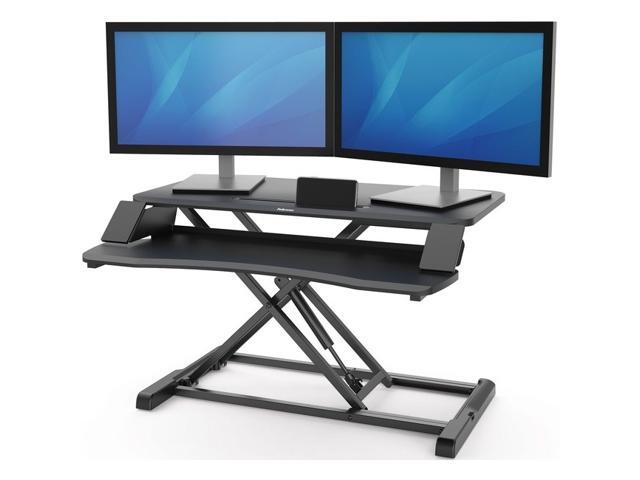 fellowes corsivo height adjustable standing desk, sit to stand, gas spring riser converter, tabletop workstation, desk riser 8091001