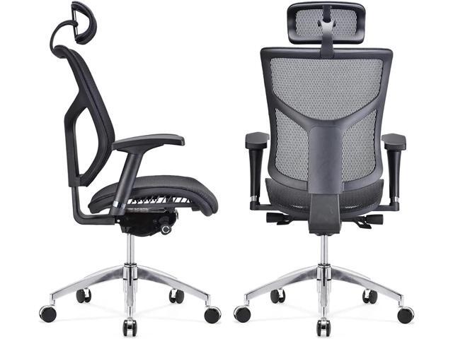 GM Seating Dreem II Ergonomic Office Chair - Mesh Hi Back Executive Desk Chair - Chrome Base with Headrest & Seat Slide - Modern Comfortable Desk...