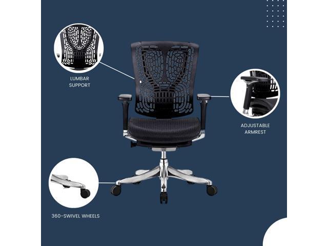 GM Seating Ergobilt High-Back Ergonomic Office Chair - Large Mesh Chair with Lumbar Support & Adjustable Armrest - Swivel Computer Desk Chair with...