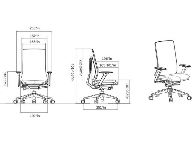 GM Seating X-Seven Task Chair - Ergonomic Office Chair with Lumber Support & Adjustable Height - 3D Armrest High Back Executive Desk Chair -...