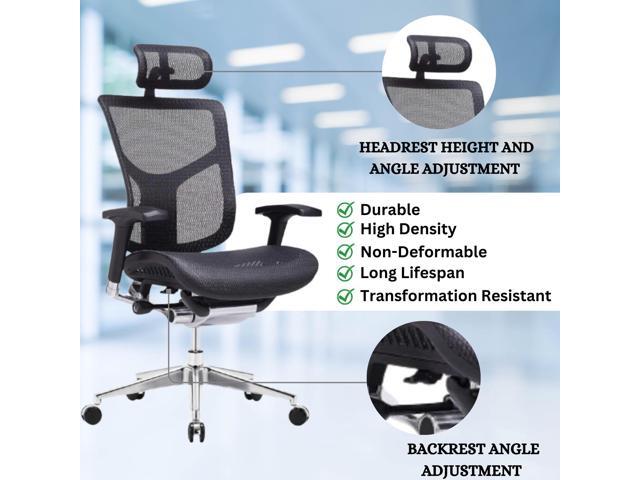 GM Seating Dreem XL Ergonomic Office Chair - Matrex-2 Mesh Hi Back Executive Desk Chair - Chrome Base with Headrest Modern Comfortable Desk Chair...