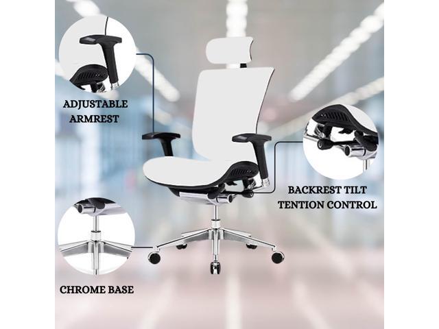 GM Seating Dreem Genuine Leather Ergonomic Office Chair - Lumbar Support, Modern Executive chair for Home and Office - Comfortable Desk Chair with...