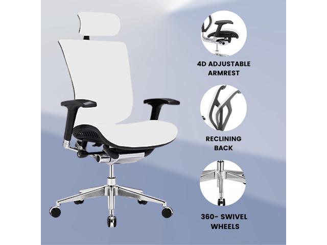 GM Seating Dreem Genuine Leather Ergonomic Office Chair - Lumbar Support, Modern Executive chair for Home and Office - Comfortable Desk Chair with...
