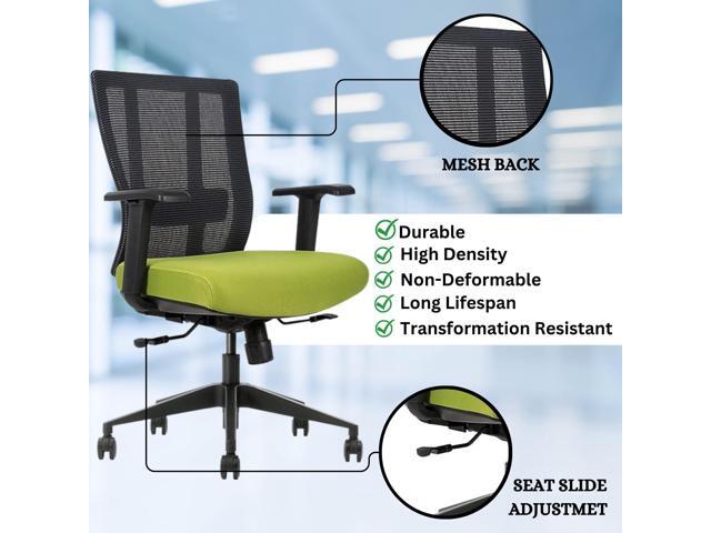 GM Seating Bitchair Ergonomic Mesh Office Chair - Adjustable Lumbar Support Computer Desk Chair with Height Adjustable Arms - Seat Depth Adjustable...