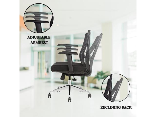 GM Seating Ergonomic Office Chair Mesh Back with Seat Slide - Adjustable Lumbar Support Computer Desk Chair with Height Adjustable Arms - 5-Star...