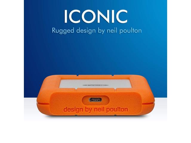 LaCie - Rugged 2TB External USB-C, USB 3.1 Gen 1 Portable Hard Drive - Orange/Silver - image 7
