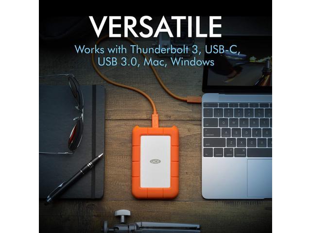 LaCie - Rugged 2TB External USB-C, USB 3.1 Gen 1 Portable Hard Drive - Orange/Silver - image 6