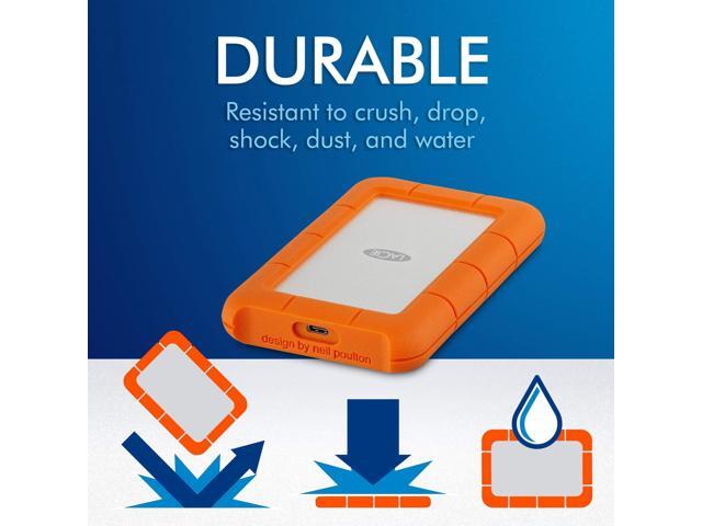 LaCie - Rugged 2TB External USB-C, USB 3.1 Gen 1 Portable Hard Drive - Orange/Silver - image 5