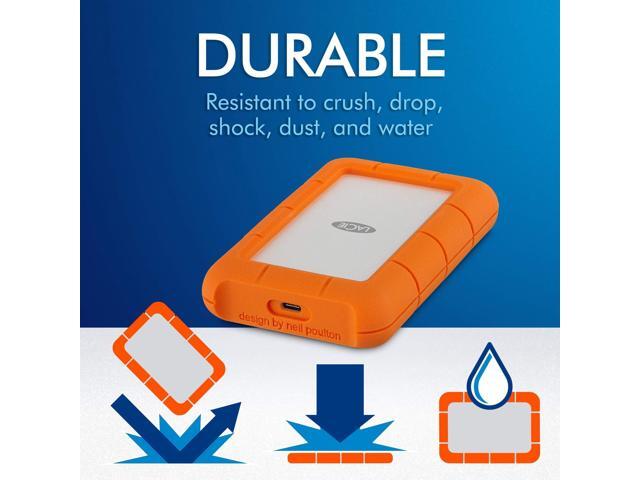 LaCie - Rugged 5TB External USB-C, USB 3.1 Gen 1 Portable Hard Drive - Orange/Silver - image 9