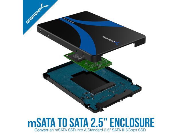 SABRENT mSATA to 2.5 Inch SATA III Aluminum Enclosure Adapter (EC-MSSA)